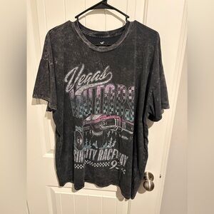 Hollister Distressed Black Graphic T-Shirt
